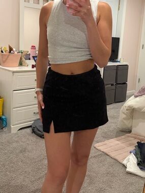 Classic Black Mini Skort with Front Slit